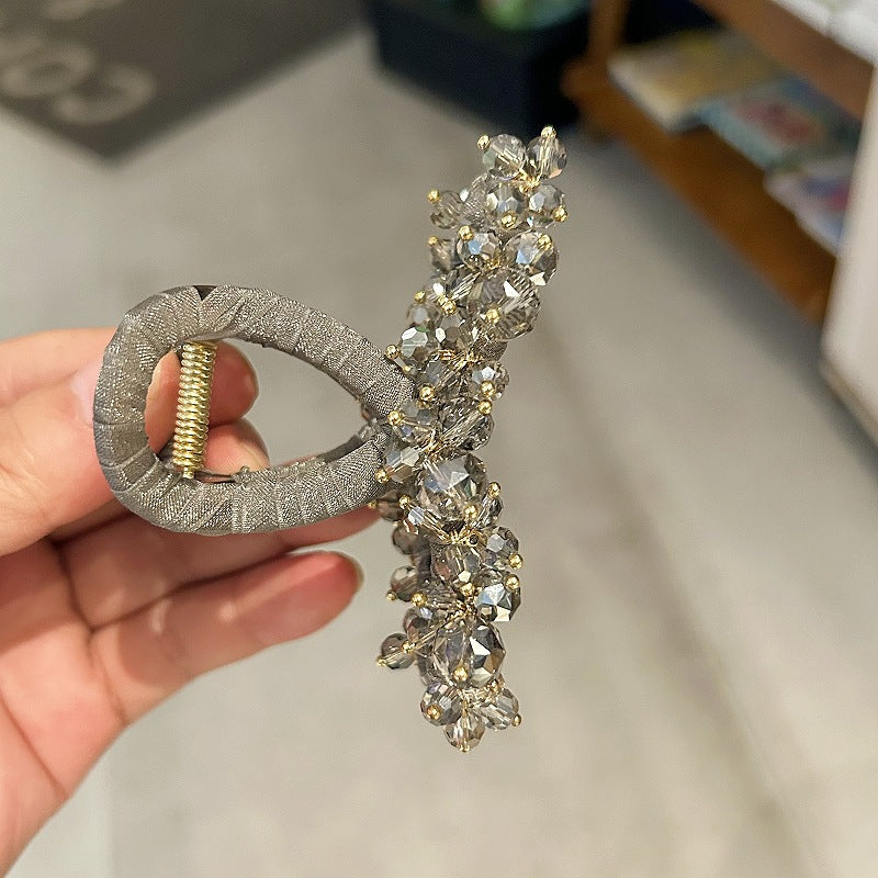 Crystal Flower Hair Claw Clip