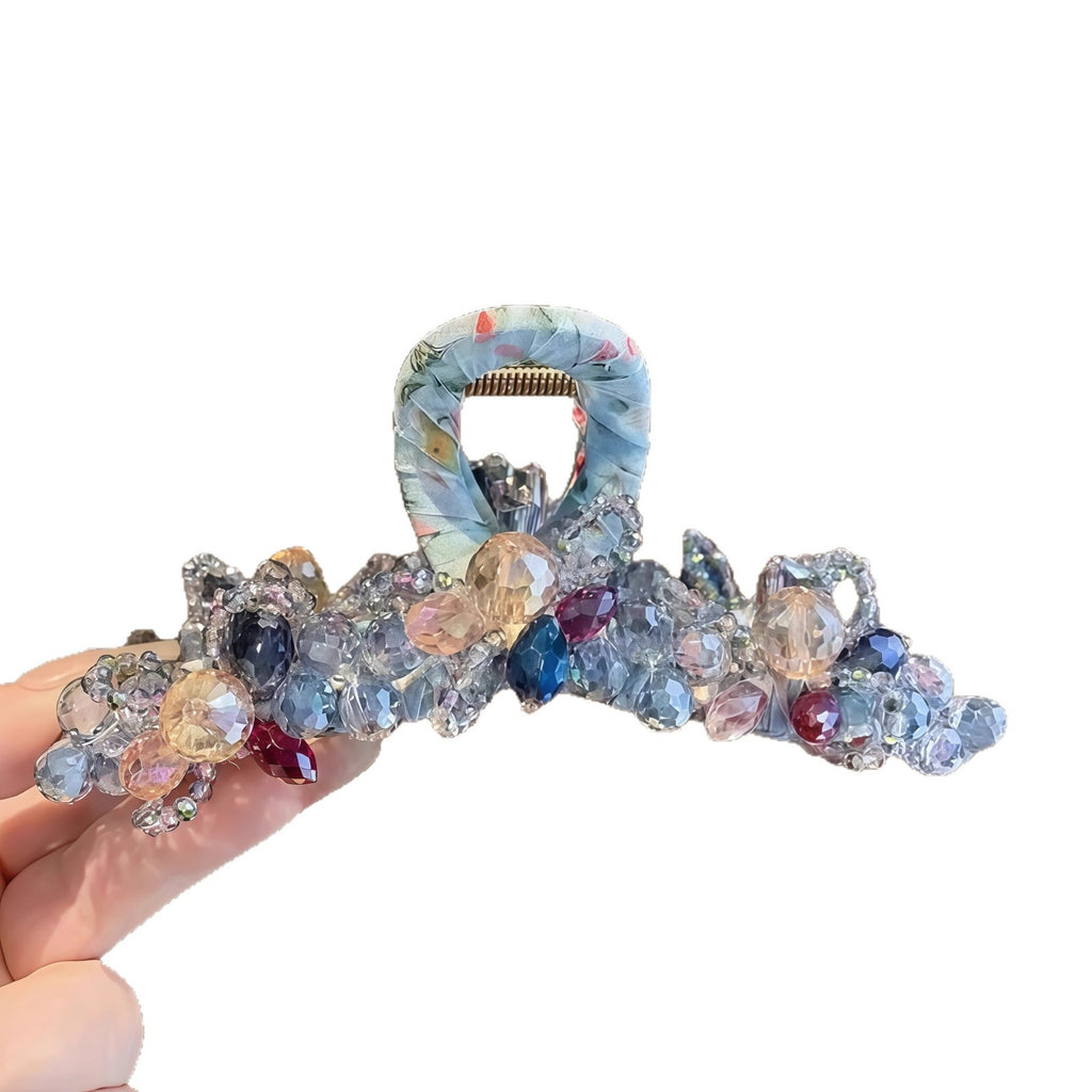 Pastel jeweled hair claw clip