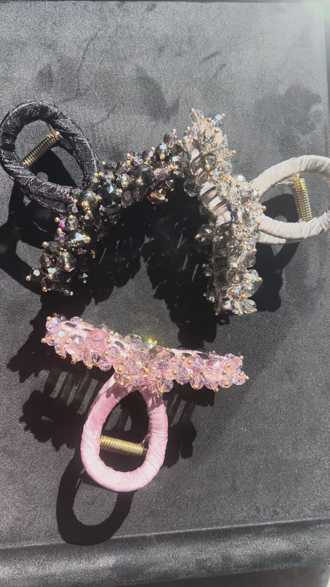 Crystal Flower Hair Claw Clip